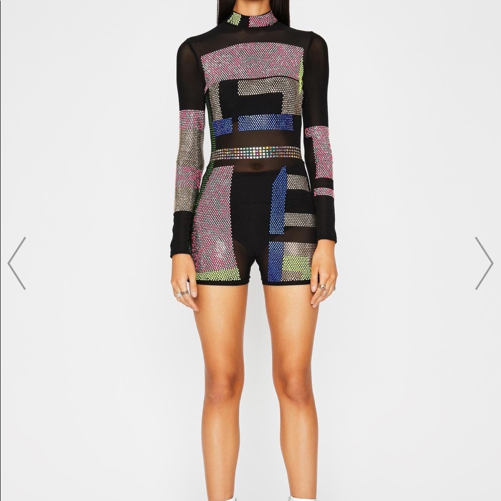 DOLLSKILL DIGITAL HERO RHINESTONE ROMPER